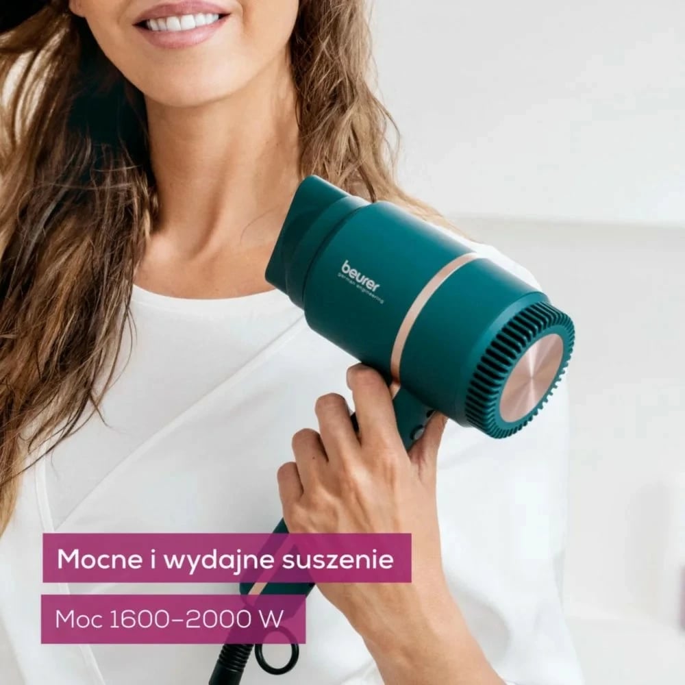 Tharëse flokësh Beurer HC35 Ocean, 2000 W, 3 nivele, jonizim, Kaltër-turkeze