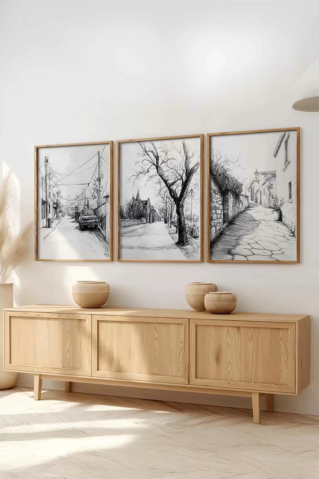 Pikturë dekorative me kornizë MDF (3 copë), Wallity, Huhu518, 40x60