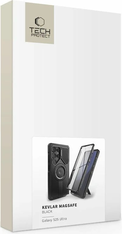 Mbështjellës Tech-Protect Kevlar MagSafe+ për Samsung Galaxy S25 Ultra, i zi