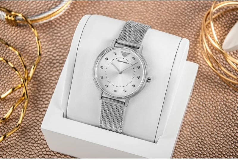 Orë dore për femra Emporio Armani Kappa, argjendi