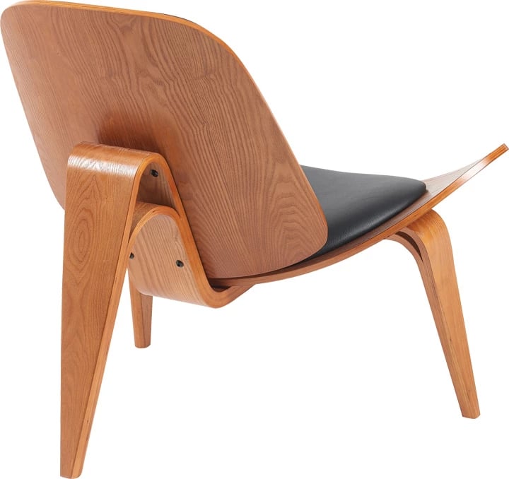 Fotelje Vilma, lëkurë sintetike e zezë, dru i arrës, 90x76.5x74.5cm