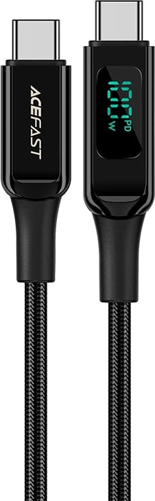 Kabllo Acefast C6-03 USB-C në USB-C, 2m, 100W, Ekran, e zezë