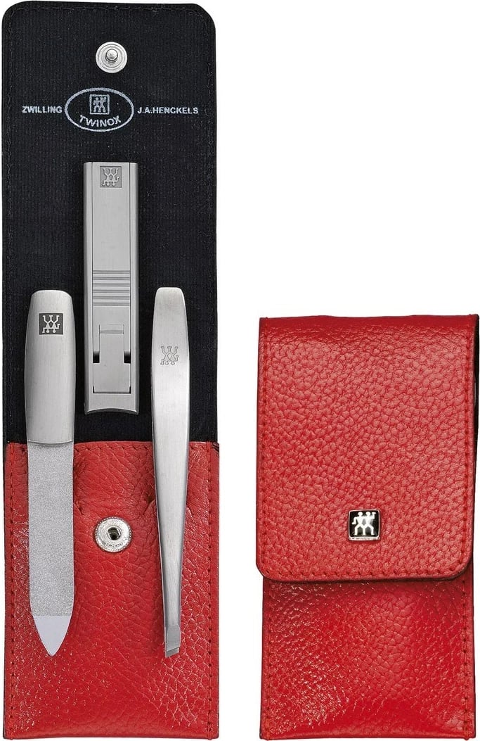 Set manikyr/pedikyr ZWILLING 97119-002-0 me kuti lëkure të kuqe