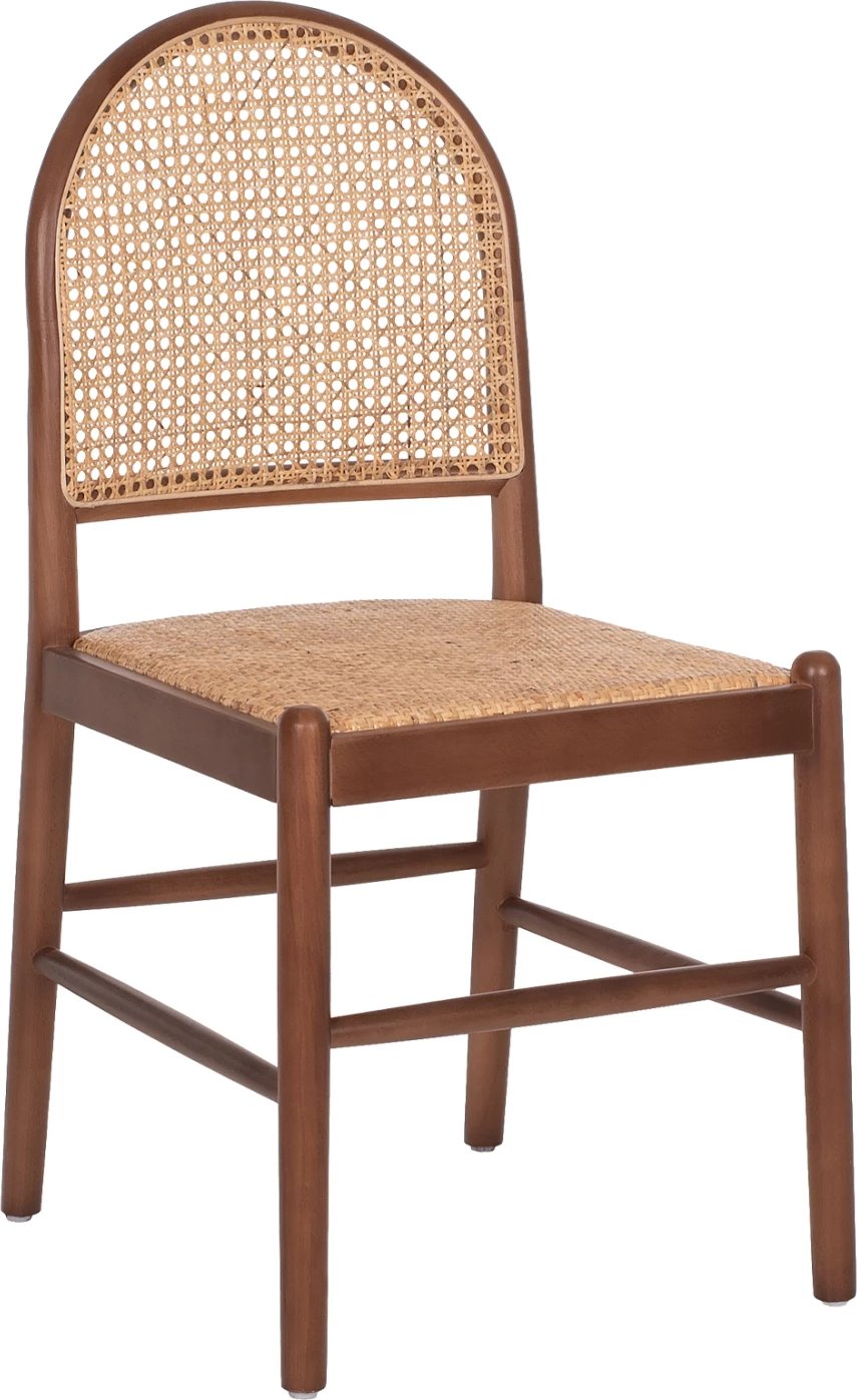 Karrige dru ahu, ngjyrë arre-rattan bezhë, FH9407.04, 43x50x87H cm Karrige dru ahu, ngjyrë arre-rattan bezhë, FH9407.04, 43x50x87H cm