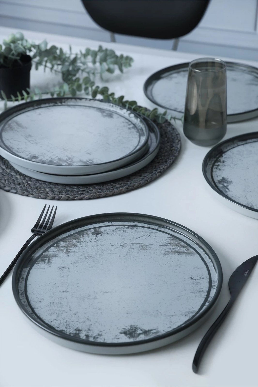 Set pjatash shërbimi (6 copë), Hermia Concept, X00018264, ngjyrë kaltër e çelët