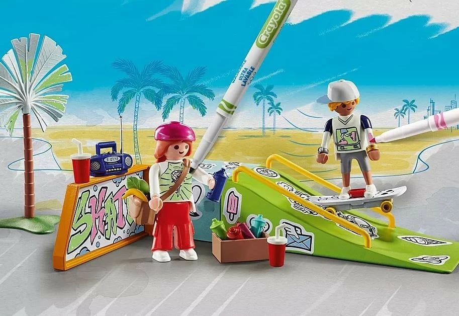 Set figurina Playmobil Color 71515 Skatepark me mjete ngjyrosjeje, 44 pjesë