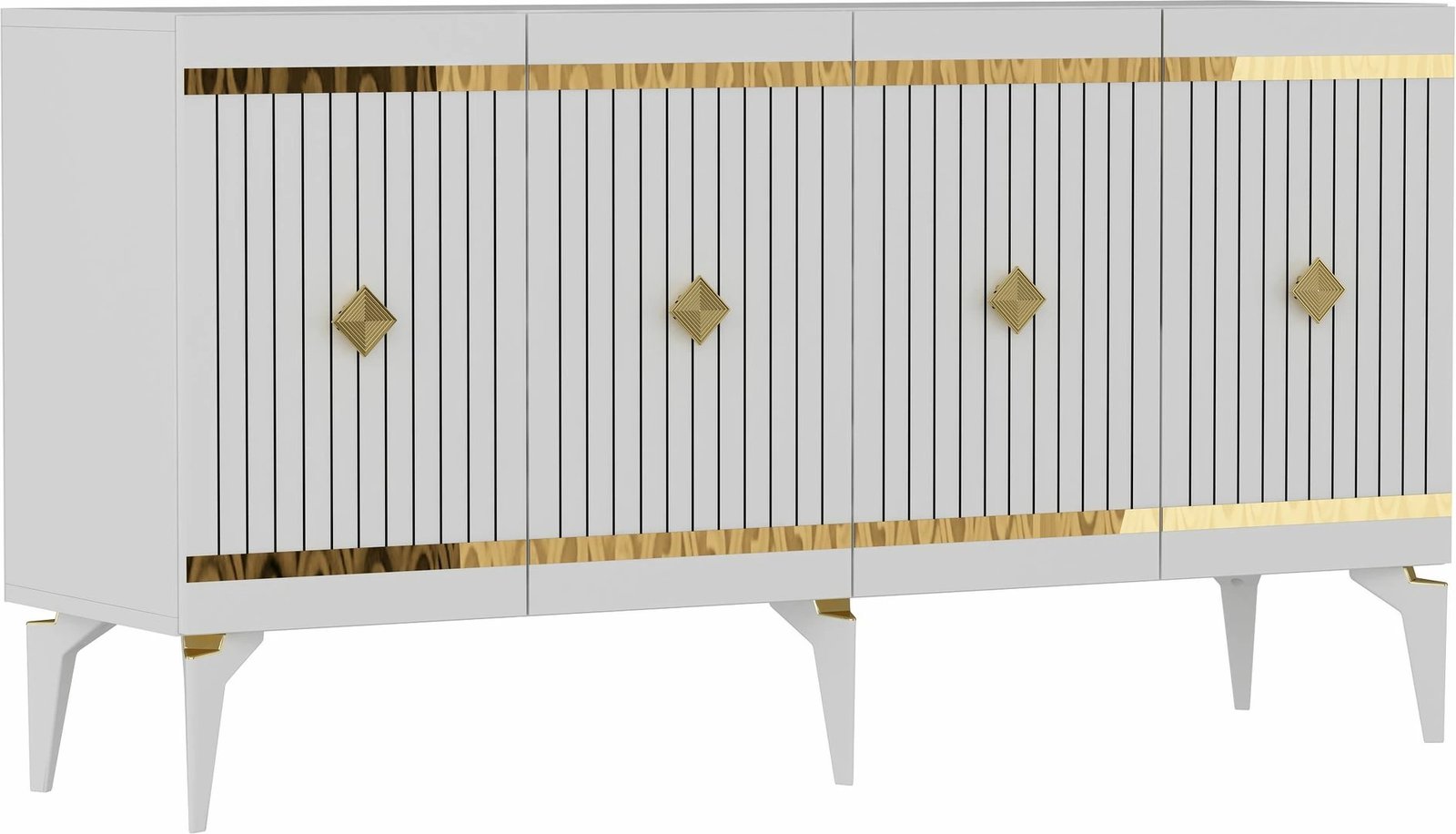Konsolë Skye Decor, Lenora, e bardhë dhe ari