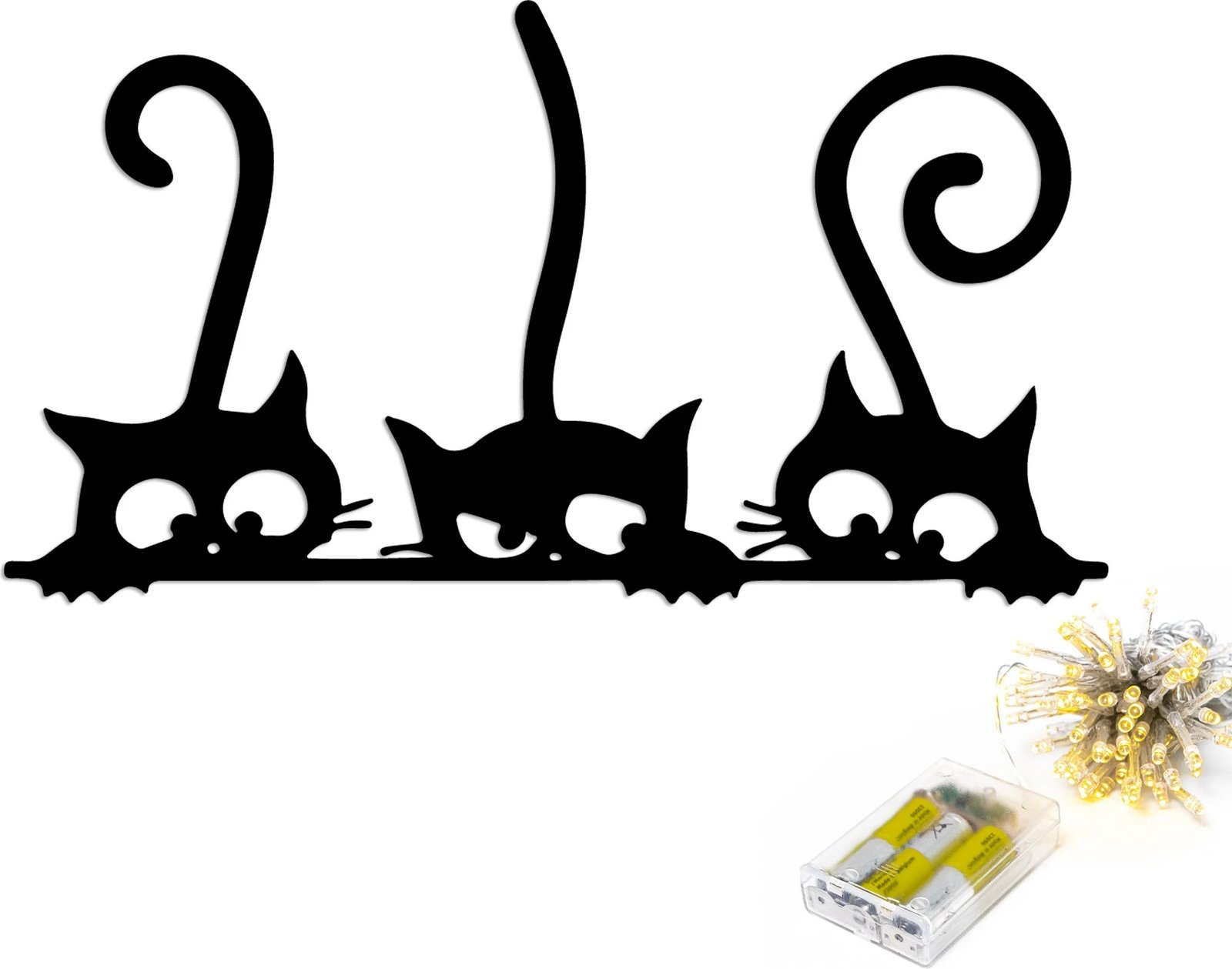 Aksesor dekorativ metalik për mur, mace, Wallity 967