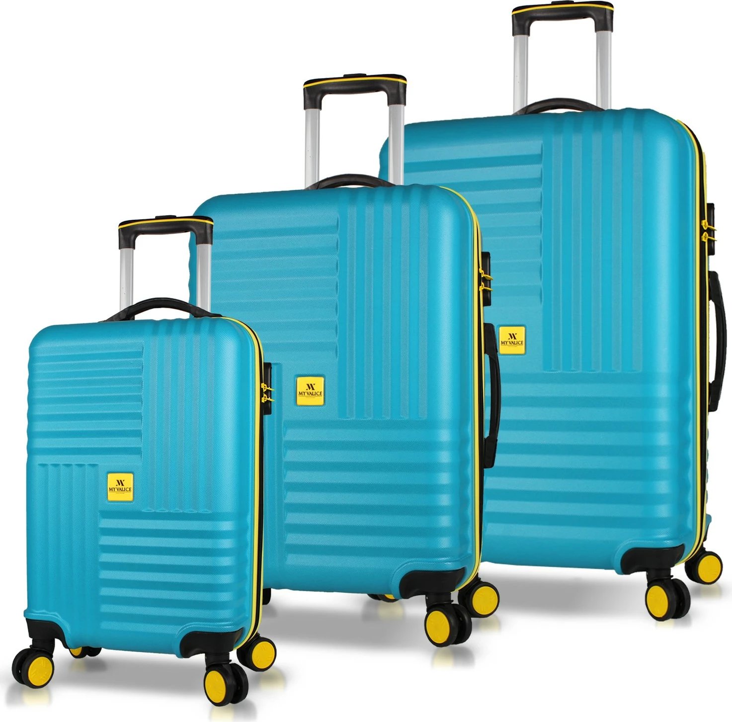Set valixhesh (3 copë), ngjyrë turquoise, Zoozie Bags, 8173