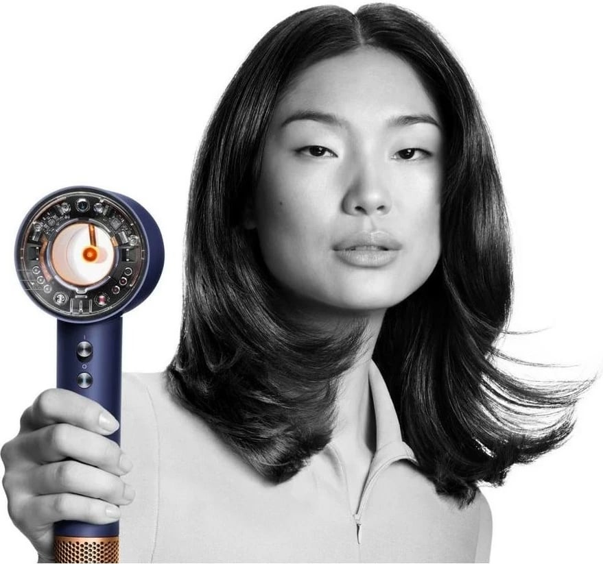 Tharëse flokësh Dyson Supersonic Nural Straight+Wavy, 1600W, kaltër/prush