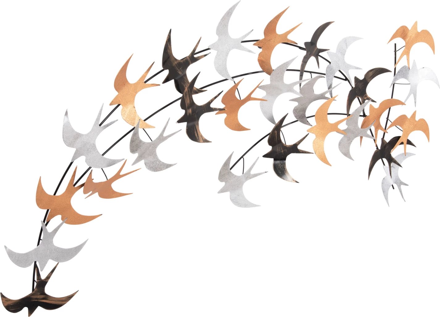 Dekor muror zogjsh, metal, shumëngjyrësh, FH4655, 131x11x70 cm