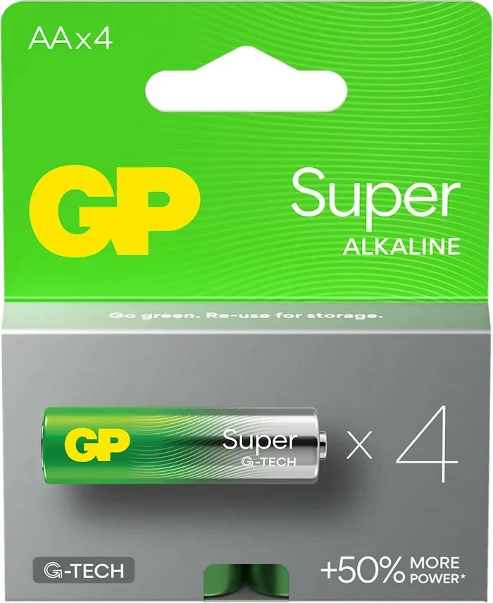 Bateri alkaline GP Battery Super Alkaline G-TECH, AA/LR6, 4 copë