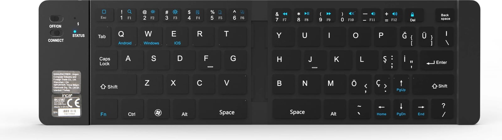 Set tastature dhe maus Incase IBK-579BT, mini, Bluetooth, palosëse, silver