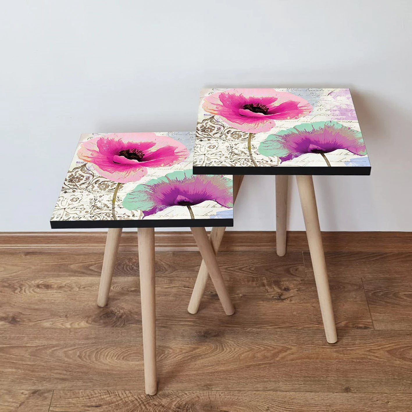 Set tavolinash ndihmëse, 2 copë, Skye Decor, shumëngjyrëshe, 2Shp300