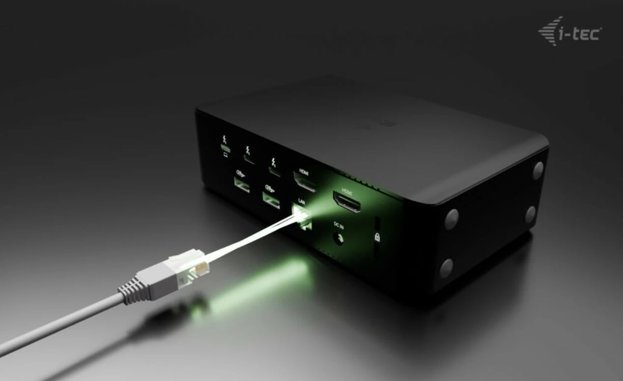 Kasë i-tec Thunderbolt 5 Quattro Display Docking Station, 5x USB, 2.5G LAN, Power Delivery 140W, e zezë