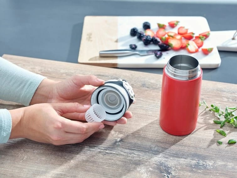 Termos udhëtimi Leifheit 3245, 350 ml, i zi/kuq, çelik inox