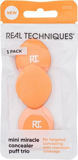 Aplikator për concealer Real Techniques Mini Miracle Concealer Puff për femra, portokalli, 1 copë