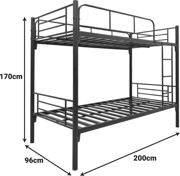 Krevet marinari metalik Belit, ngjyrë e zezë, 90x190cm