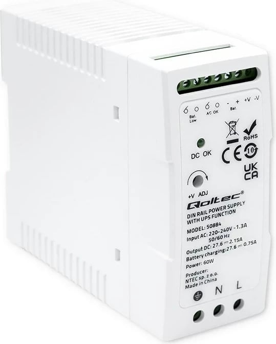 Furnizues energjie Qoltec 50884, 60W, Bardhë