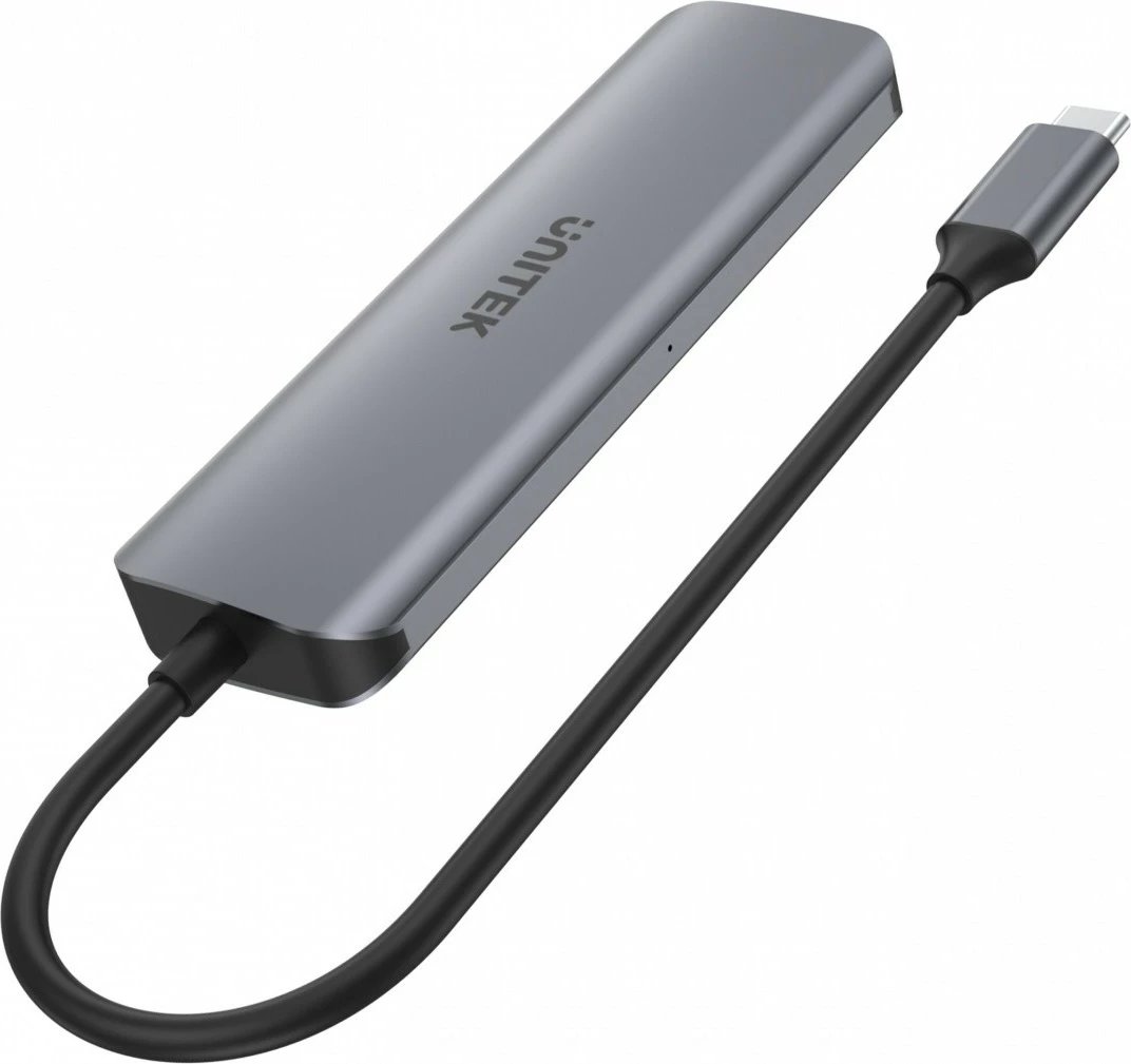 USB hub Unitek H1107A, 4x USB 3.1 GEN1, 1x microUSB vetëm për rrymë, argjend