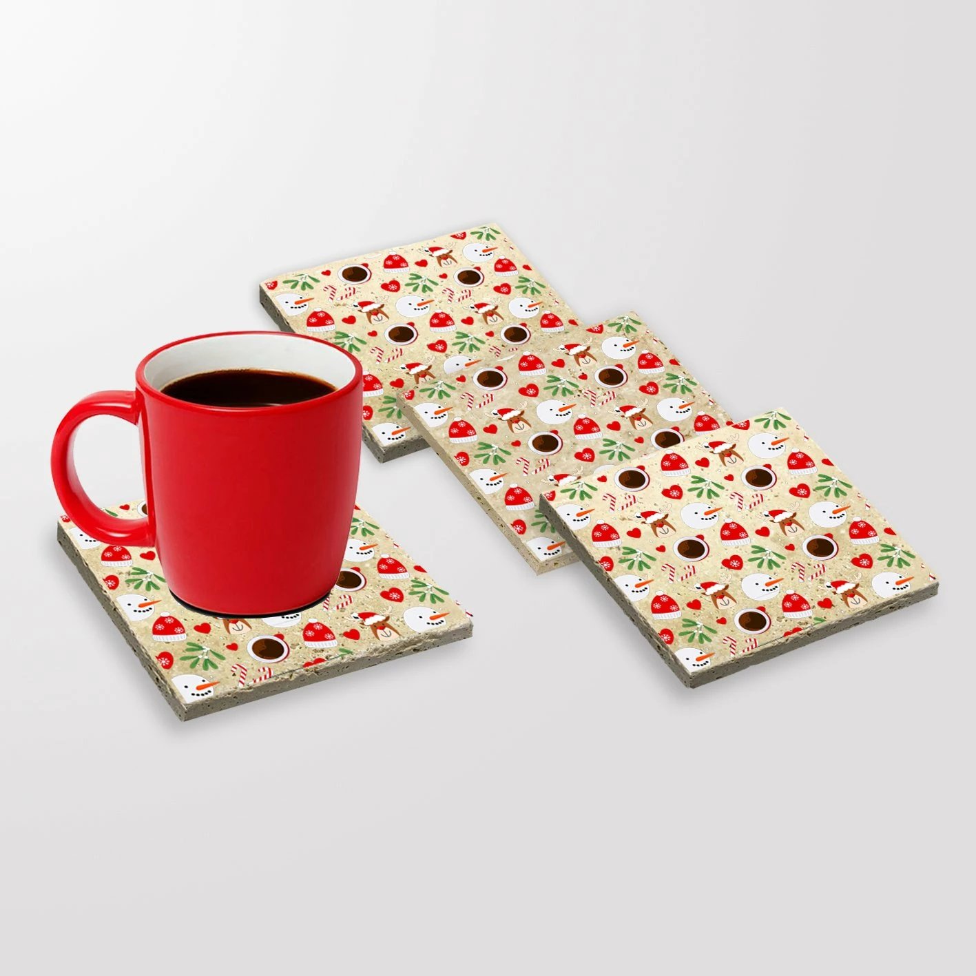 Set nënshkallash prej guri natyral, shumëngjyrëshe, Hermia, TBA6236708, 4 copë