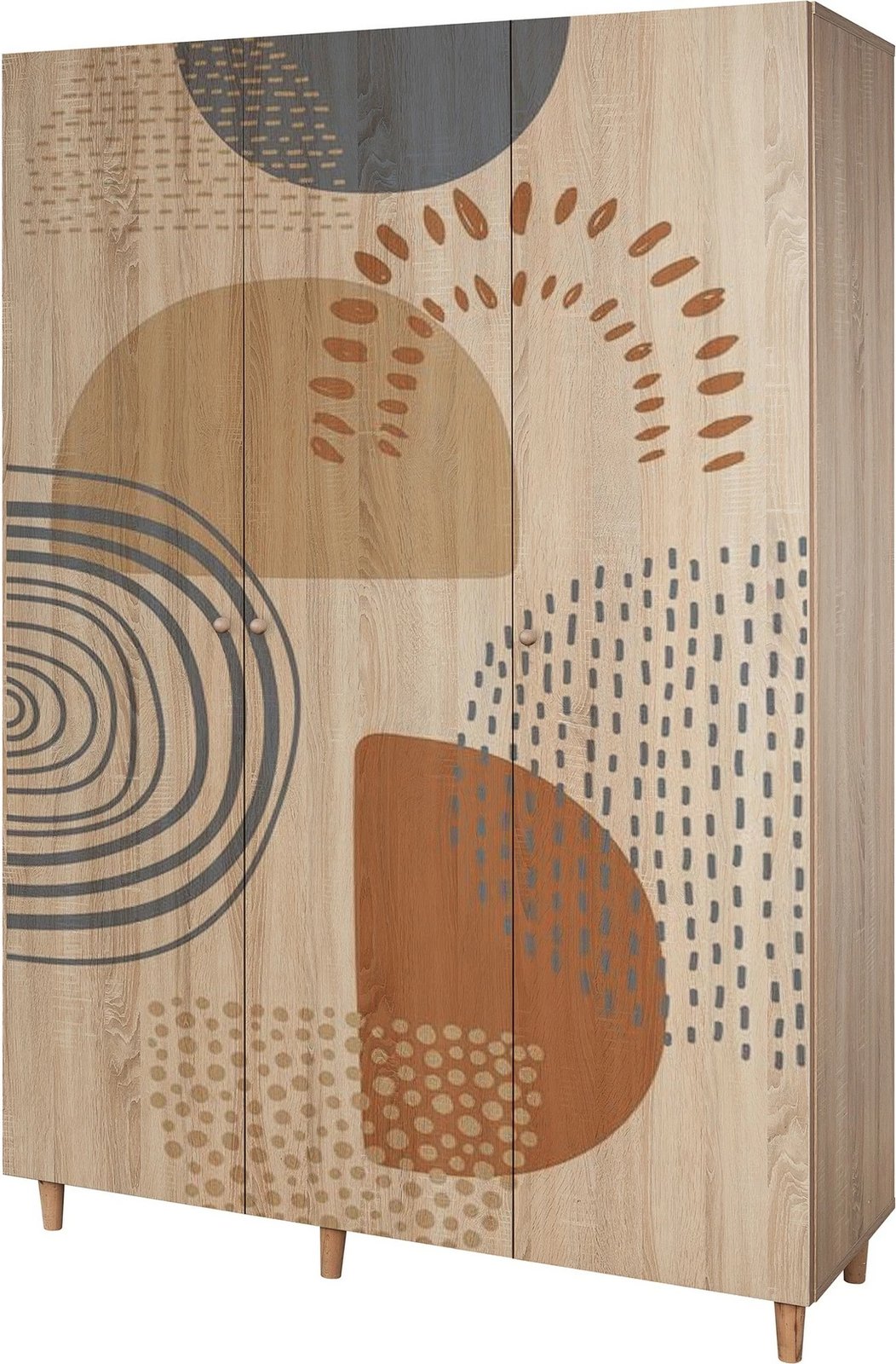 Dollap Lena 3, ngjyrë sonomo, Skye Decor, 135x192x52 cm