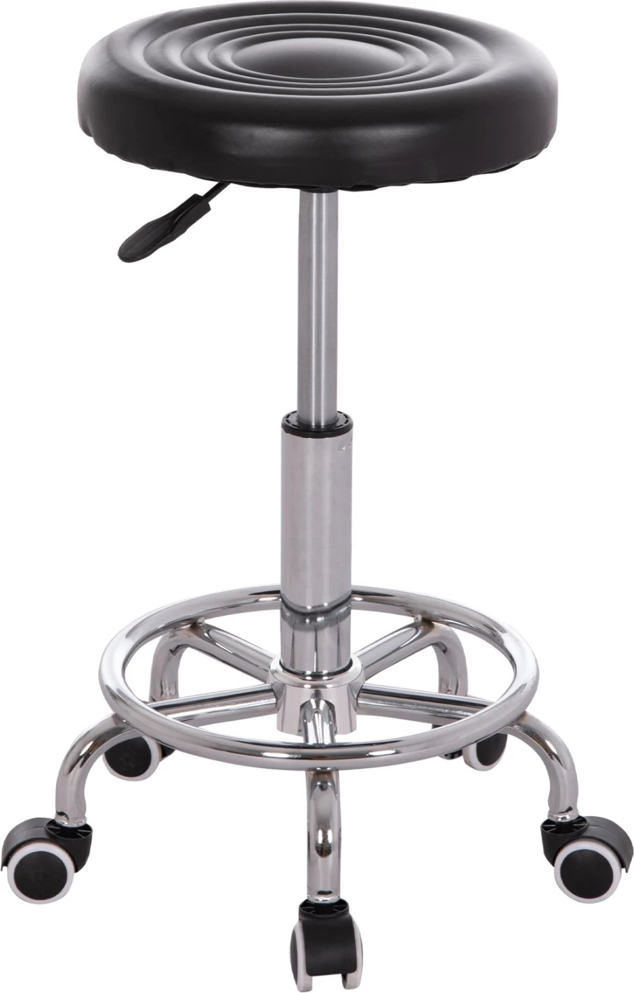 Tabure rrotullues për zyre IRIS, lëkurë artificiale e zezë, set prej 2 copë, FH212.21, Φ32x45-60cm