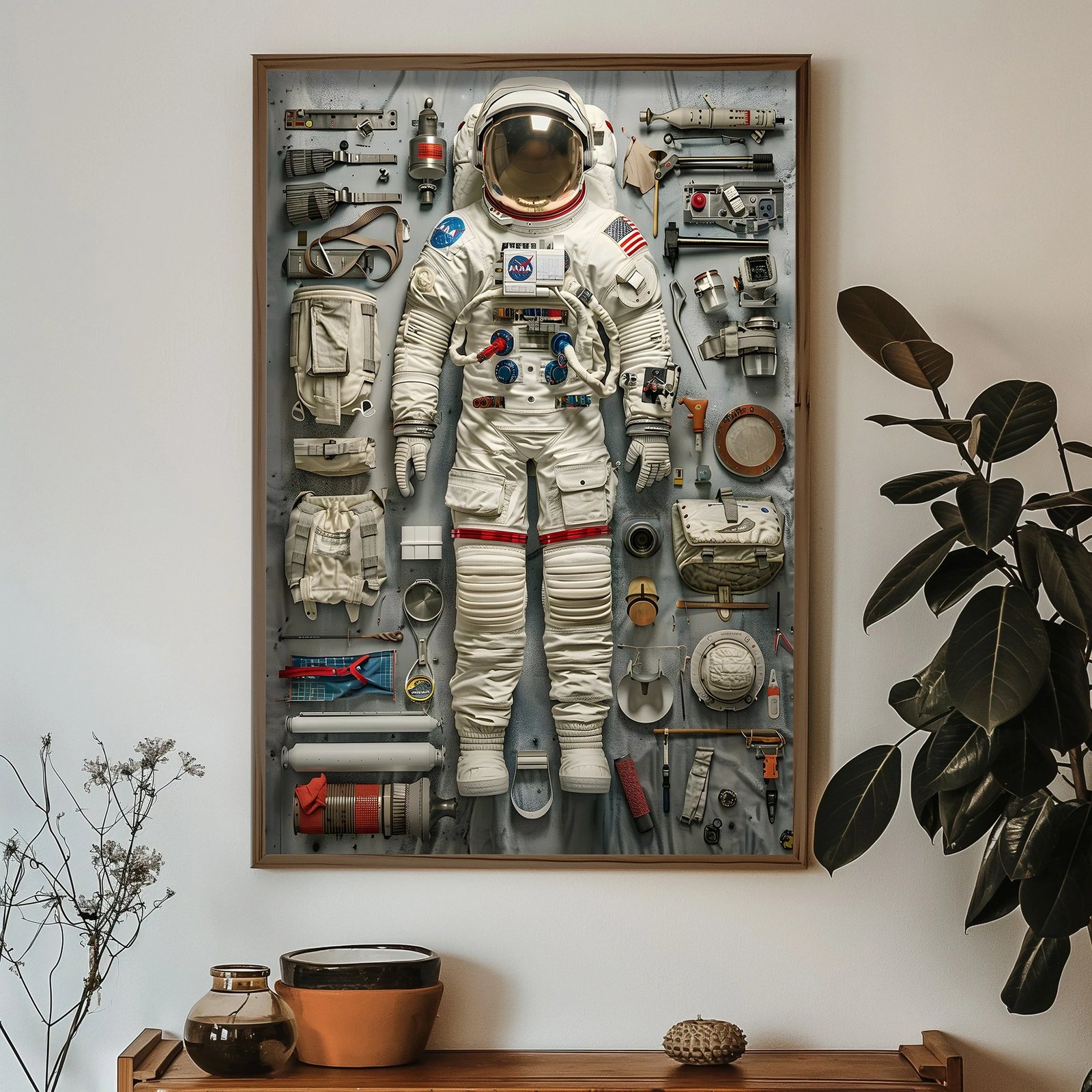 Pikturë dekorative me kornizë MDF, shumëngjyrëshe, HUM084, 50x70x3.5cm