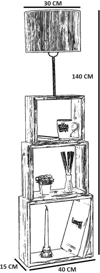 Llambë dyshemeje Opviq, dru dhe metal, 8835-2