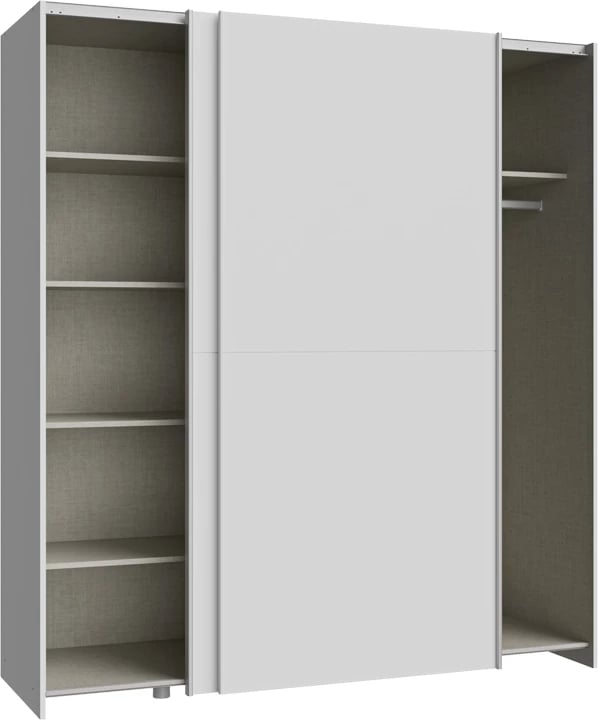 Dollap Noez I me dy dyer rrëshqitëse, ngjyrë e bardhë, 170.5x61x190.5cm