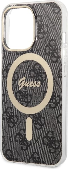 Mbështjellës Guess GUHMP13LH4STK për iPhone 13/13 Pro 6.1", MagSafe, i zi Mbështjellës Guess GUHMP13LH4STK për iPhone 13/13 Pro 6.1", MagSafe, i zi