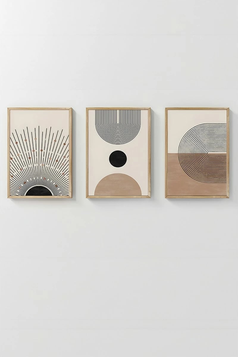 Set pikturash dekorative me kornizë, 3 copë, Wallity, 3Dartsohoset12