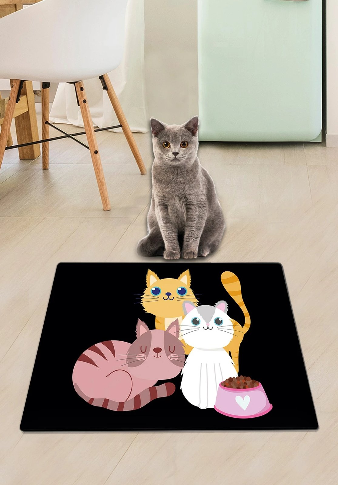 Tapet për rërë mace, Paws & Whiskers, Tresga, shumëngjyrësh, 40x60cm