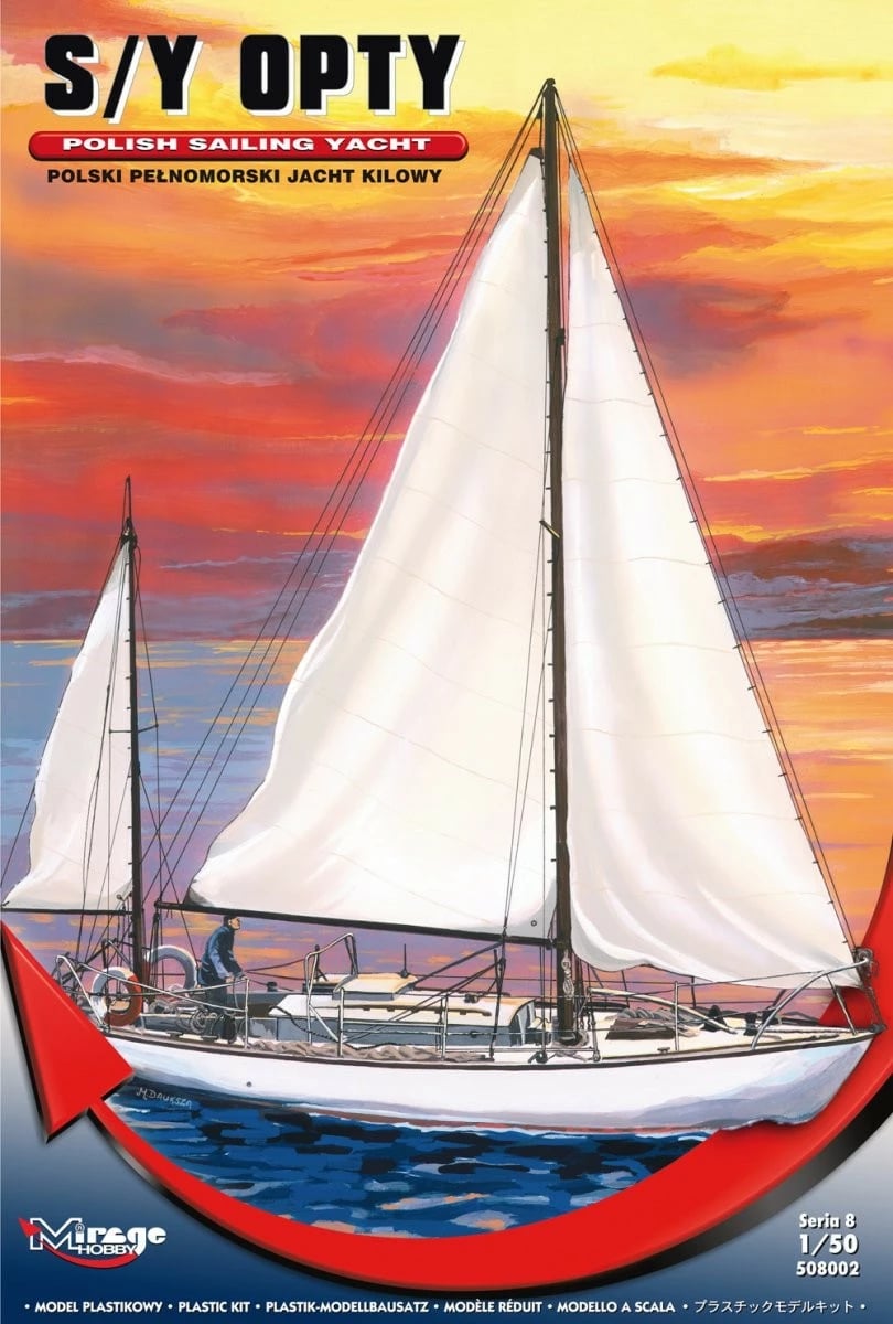 Model jahti plastik Mirage S/Y OPTY, 1:50, set për montim Model jahti plastik Mirage S/Y OPTY, 1:50, set për montim
