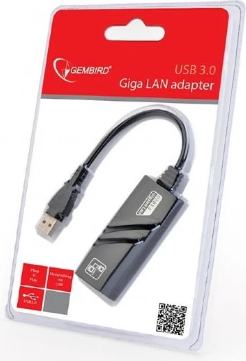 Adapter USB në LAN Gembird NIC-U3-02, USB 3.0, i zi