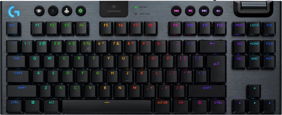 Tastierë gaming pa kabllo, Logitech G915 X Lightspeed TKL 920-012757, US-Int layout, RGB, e zezë