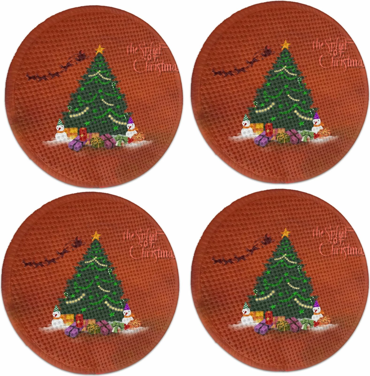 Set nënshtrues tavoline Hermia Concept, model Krishtlindjes, 4 copë, 37cm