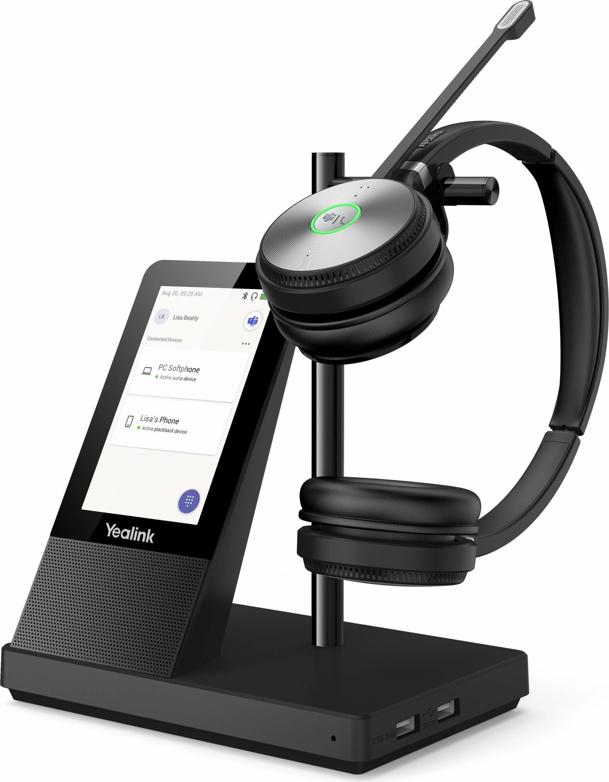Kufje pa tela Yealink WH66 DECT, DUAL TEAMS, për zyrë/qendër thirrjesh, e zezë