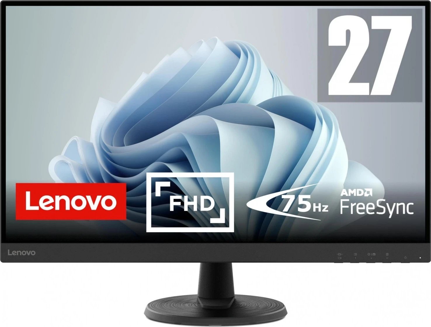 Monitor Lenovo D27-40, 27", VA, Full HD, 75 Hz, e zezë