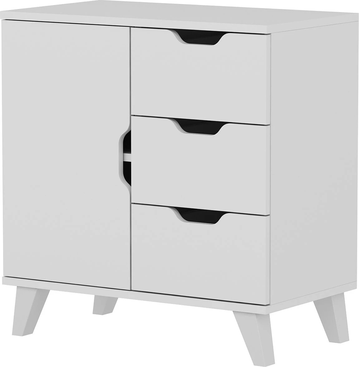 Komodë Skye Decor, Valencia 3+1, e bardhë