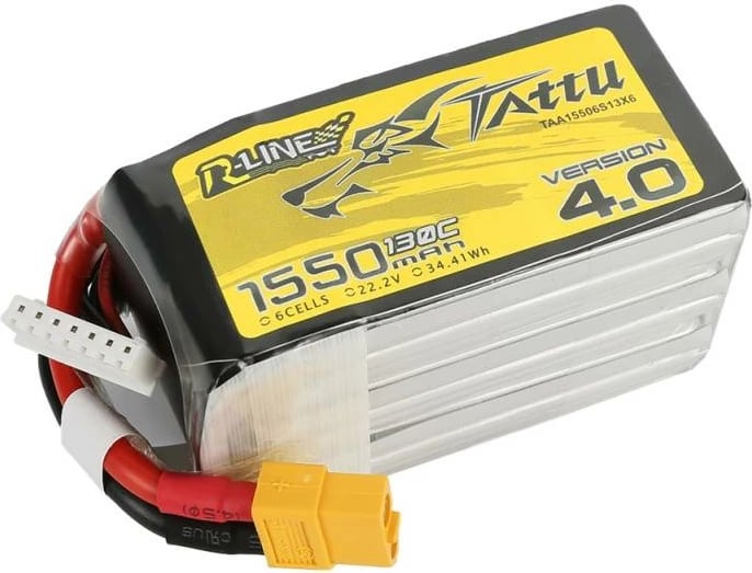 Bateri Tattu R-Line 4.0, 1550mAh, 22.2V, 130C, 6S1P, XT60