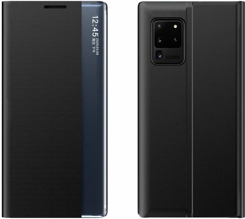 Mbështjellës Hurtel për Samsung Galaxy A72 4G, tip bookcase me kickstand, i zi