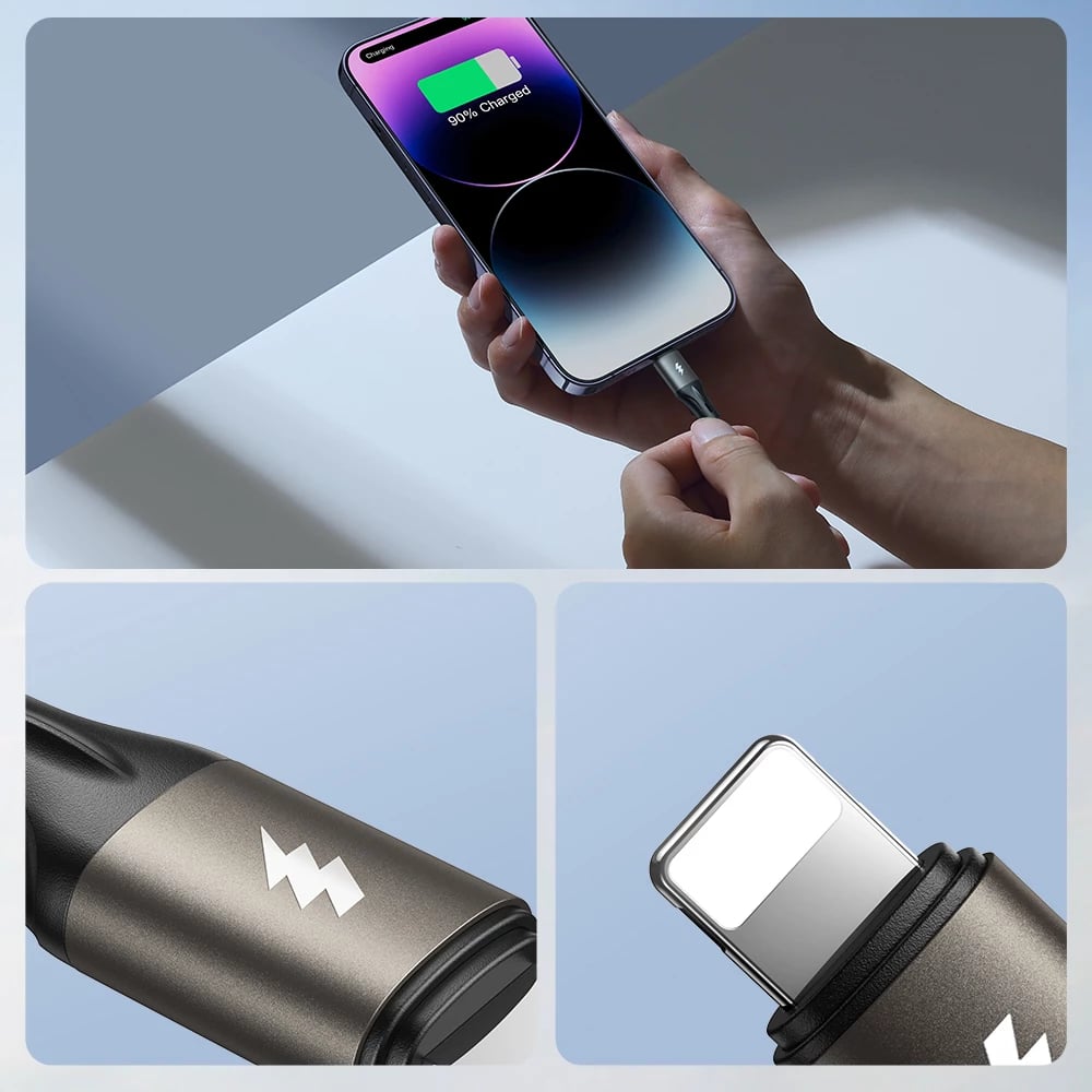 Kabllo karikimi dhe të dhënash Joyroom Light-Speed Series S-A25, USB-A në USB-C, 1.2m, 100W, e zezë