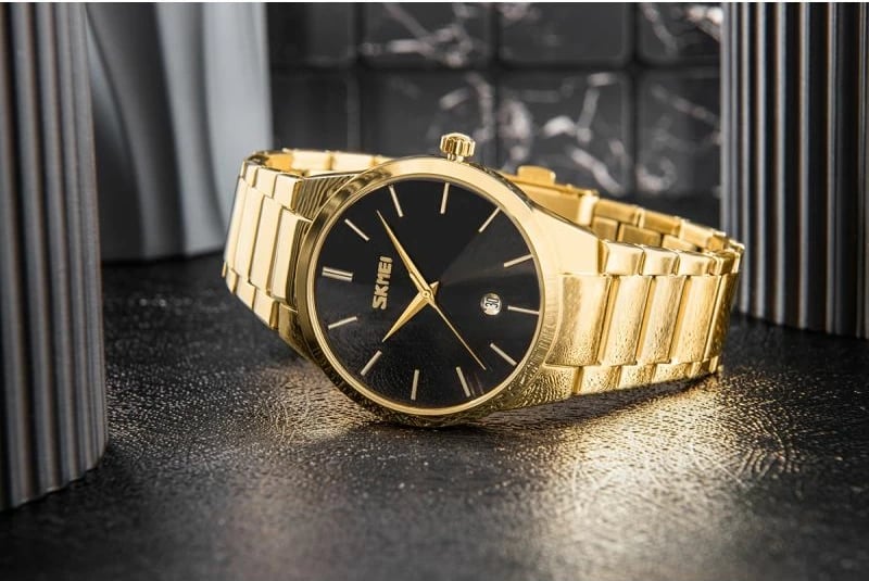 Orë dore për meshkuj Skmei, ari e zezë