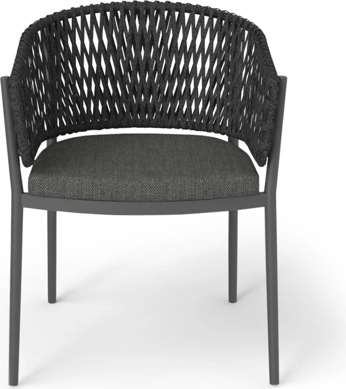 Karrige ngrënieje CAMELLIA, alumini, litar P.E., jastëk Olefin, ngjyrë gri e errët, CD6209.01