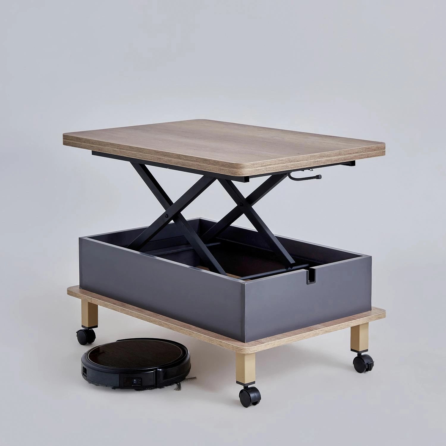 Tavolinë kafeje Skye Decor, Alaska-Antracit, dimensione të rregullueshme