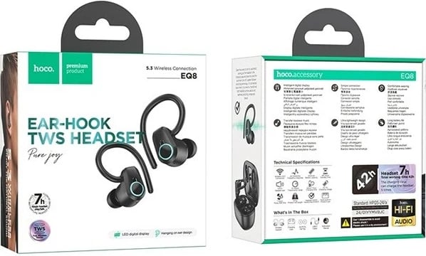 Kufje wireless HOCO EQ8 Pure Joy, Bluetooth 5.3, me mikrofon, të zeza