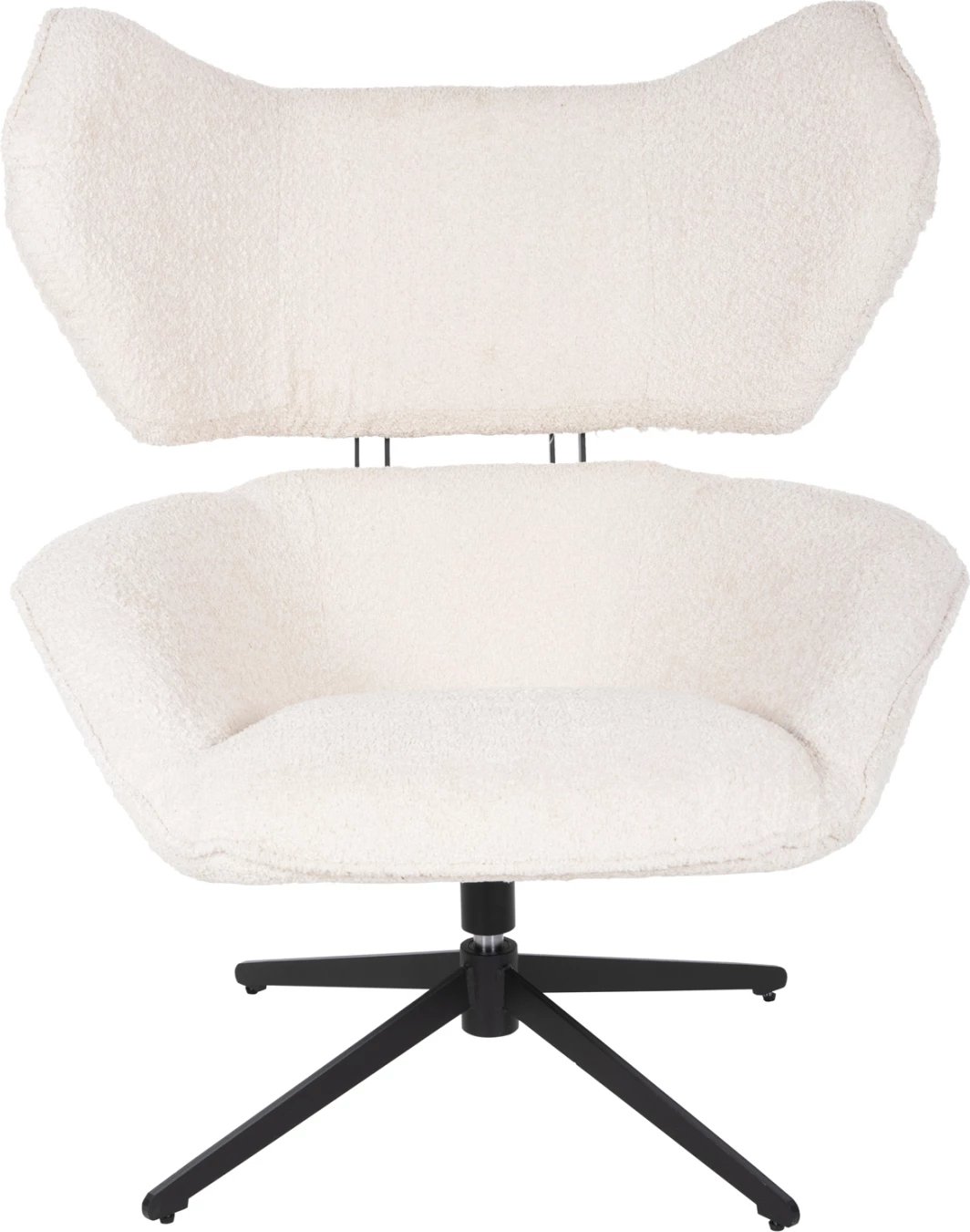 Karrige rrotulluese BRYLL FH9597.06, ngjyrë ecru boucle, bazë metalike e zezë, 86x90x97H cm