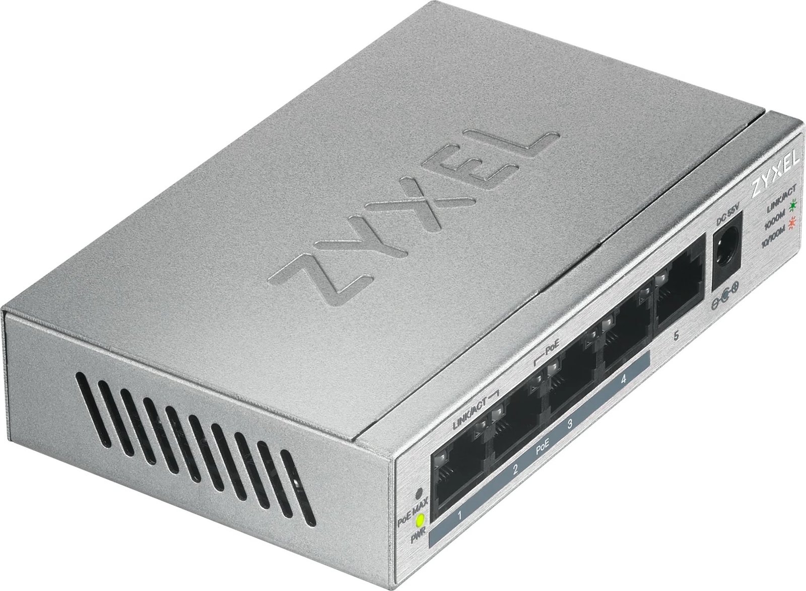 Switch Zyxel GS1005HP, Unmanaged, Gigabit Ethernet, PoE, Argjendtë