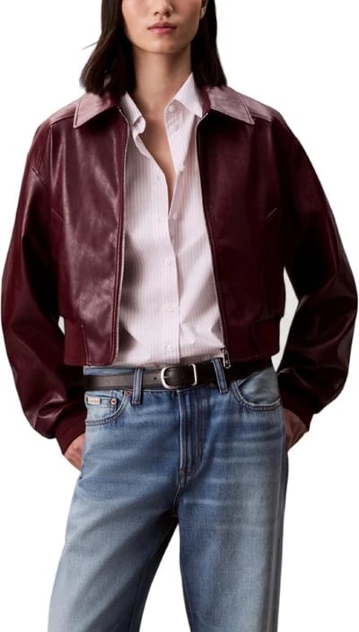 Jakne femra Calvin Klein Jeans bordeaux